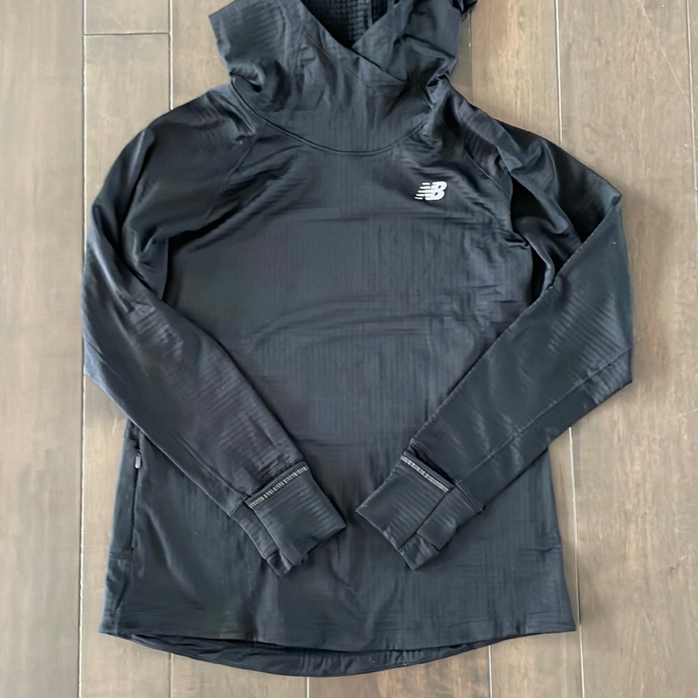 New Balance Black Pullover Hooded Performance Top